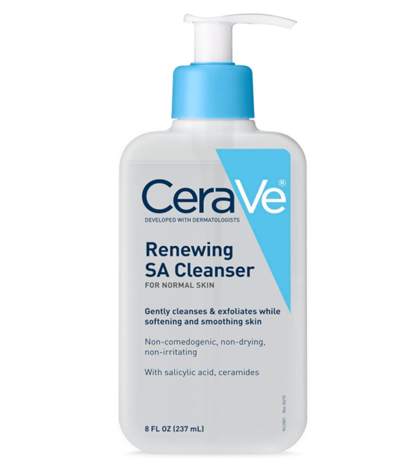 CeraVe SA Cleanser with Salicylic Acid, Hyaluronic Acid, Niacinamide, Ceramides, 8oz. Exfoliating.(AED-78)