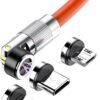 Multi Charging Cable, Fast 180 Degree Rotatable Light Up Charger Cord USB (AED-30)