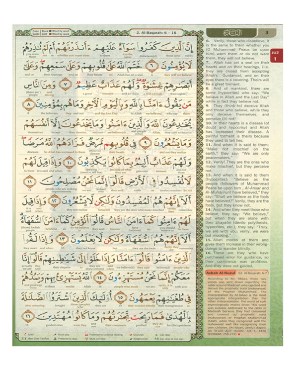 The Nobel Quran Arabi to English Translation Word by Word Color Coded (Size 16x22= 110AED) - Image 2