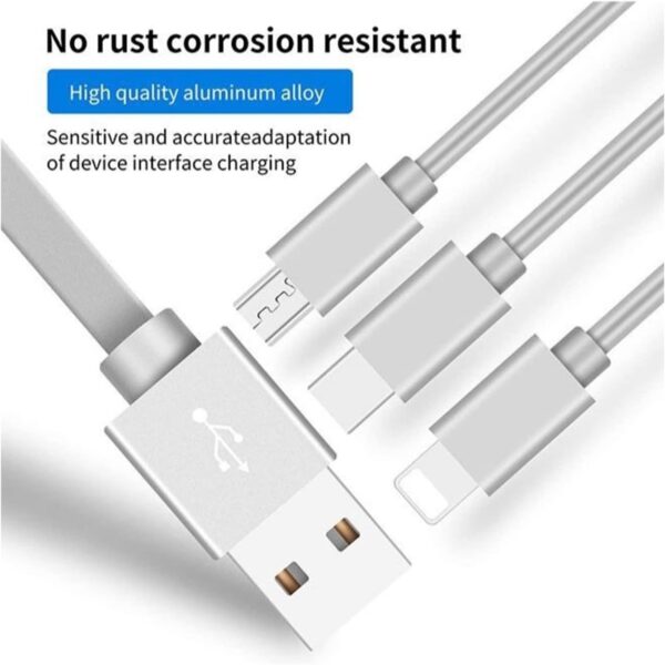 3 in 1 Multi USB Charger Cable Retractable Multiple Charging Cord (AED-25) - Image 3