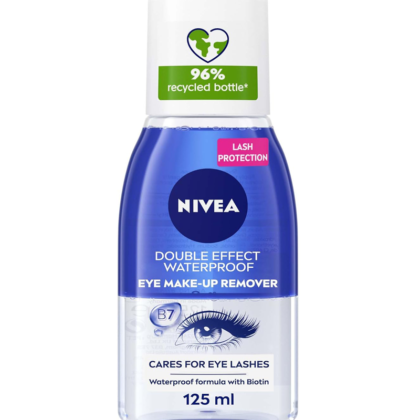 NIVEA Eye Makeup Remover, Double Effect, Sensitive Lashes Protection, 125ml, gentle, effective.(AED-35)