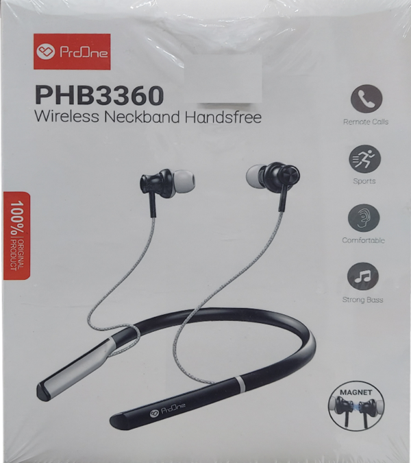 ProOne PHP3360 Wireless Neckband offers hands-free calling, Bluetooth connectivity, and comfortable design. - Image 2