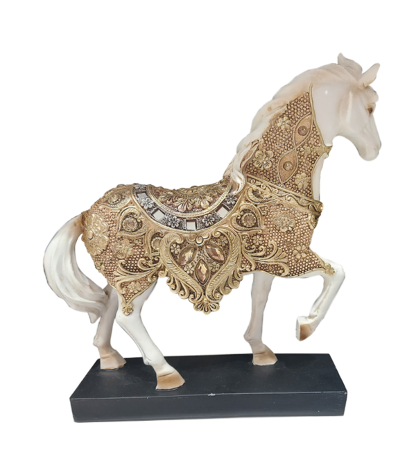 Horse White Gold Toys For Home Furniture (Size 23.5cm = AED-55) - Image 2