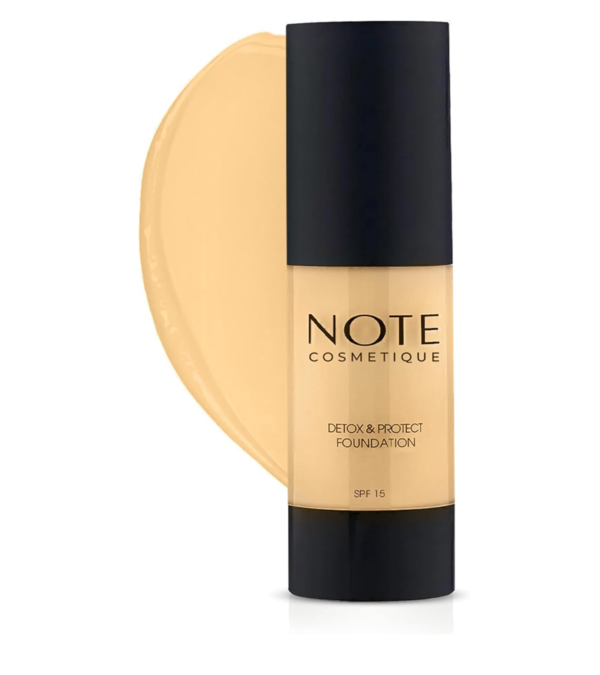 "Note Detox and Protect Foundation 03 Pump - Medium Beige: Hydrating, Lightweight, SPF Protection, Flawless Coverage" - Image 2