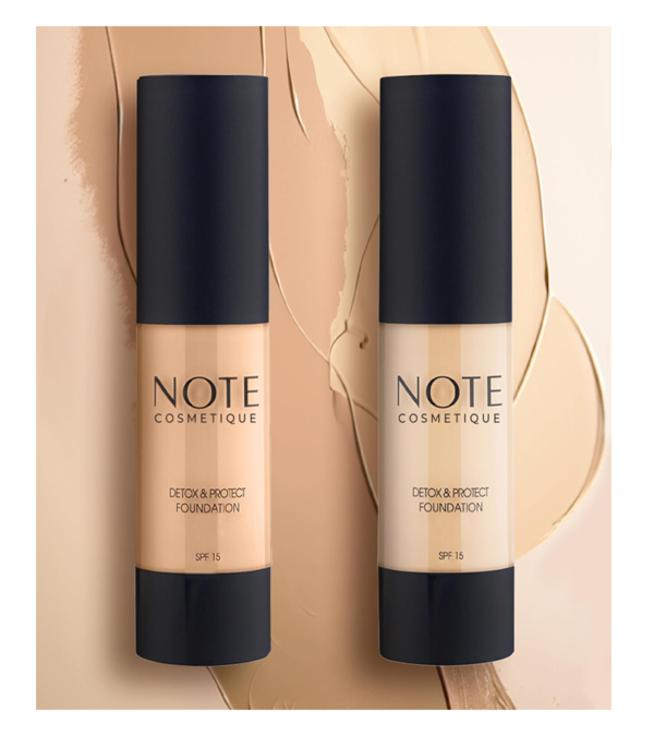 "Note Detox and Protect Foundation 03 Pump - Medium Beige: Hydrating, Lightweight, SPF Protection, Flawless Coverage" - Image 4