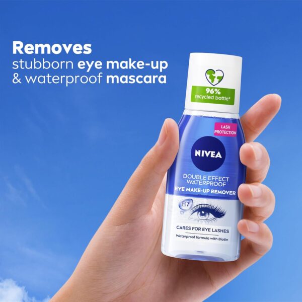 NIVEA Eye Makeup Remover, Double Effect, Sensitive Lashes Protection, 125ml, gentle, effective.(AED-35) - Image 3