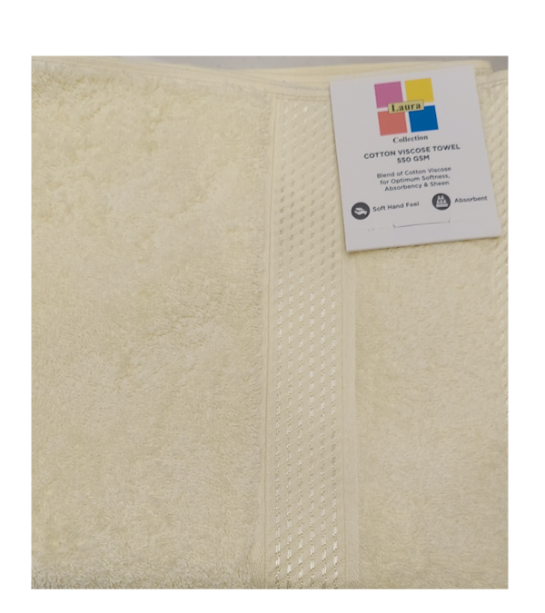 Bravo Hand Towel 50x100 cm, white, 100% cotton, soft and absorbent. (Par Pic AED-32) - Image 2