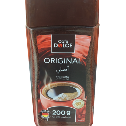 Cafe Dolce Original Instant Coffee offers rich, smooth flavor in convenient, easy-to-prepare servings.