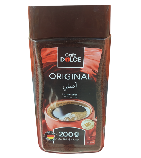 Cafe Dolce Original Instant Coffee offers rich, smooth flavor in convenient, easy-to-prepare servings.