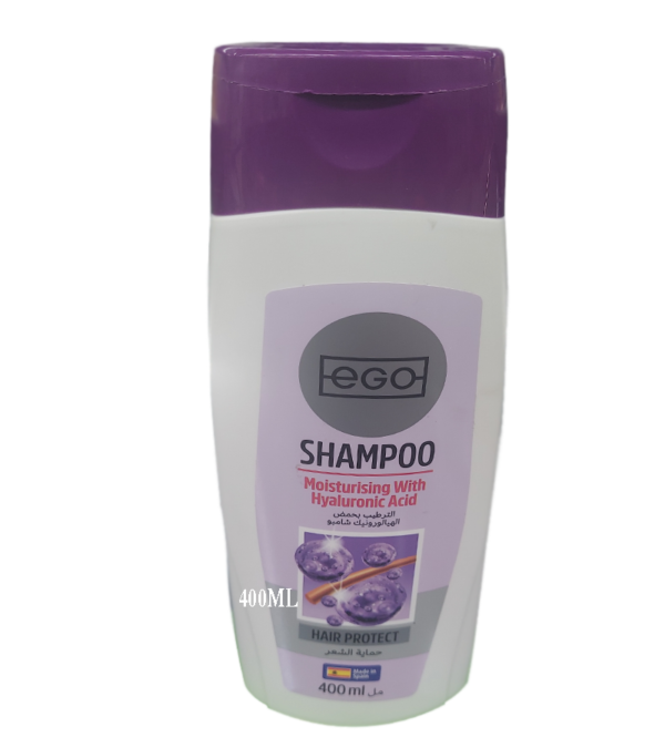 EGO Moisturising Shampoo with Hyaluronic Acid for hydration and hair protection (400ML).