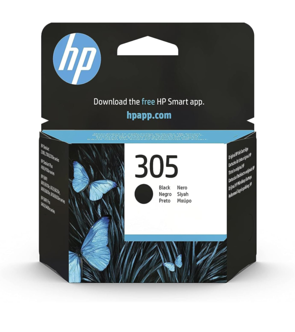 HP Cartridge Ink 305 Black offers reliable, high-quality printing with sharp, clear text.