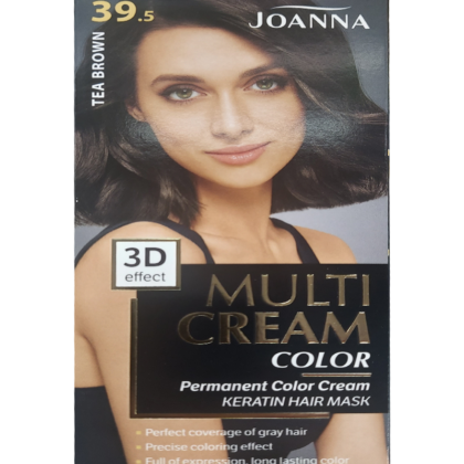 Joanna Tea Brown 39.5 Multi Cream Color Permanent Color Cream with Keratin and 3D Effect