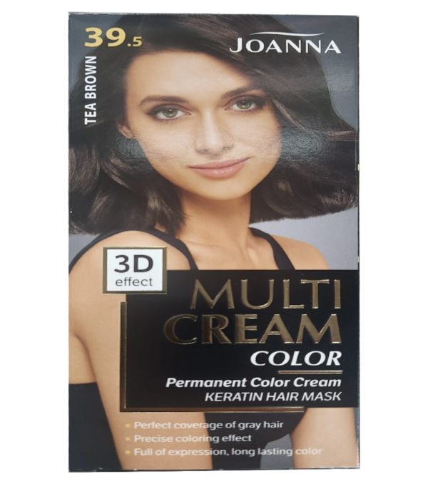 Joanna Tea Brown 39.5 Multi Cream Color Permanent Color Cream with Keratin and 3D Effect