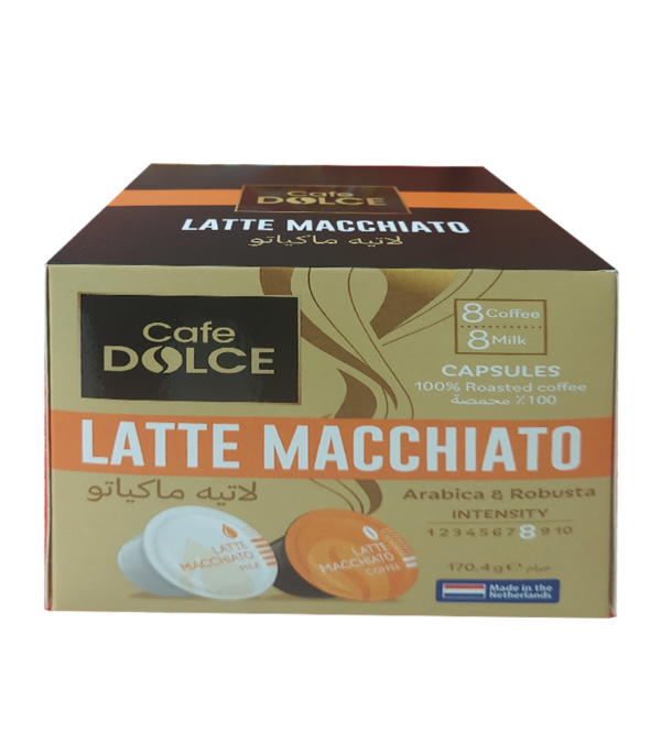 Cafe Dolce Latte Macchiato offers a creamy, smooth blend of espresso and milk.