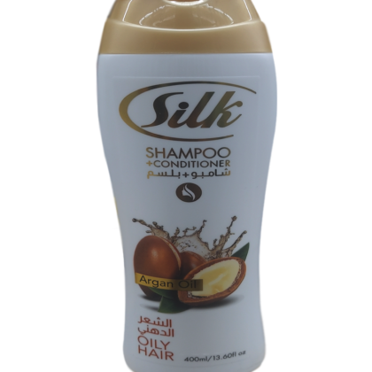 Silk Shampoo + Conditioner for normal hair, smooth, balanced, healthy, and manageable.