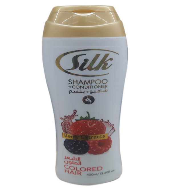 "Silk Shampoo + Conditioner with Argan Oil for oily hair, smooth and nourished."