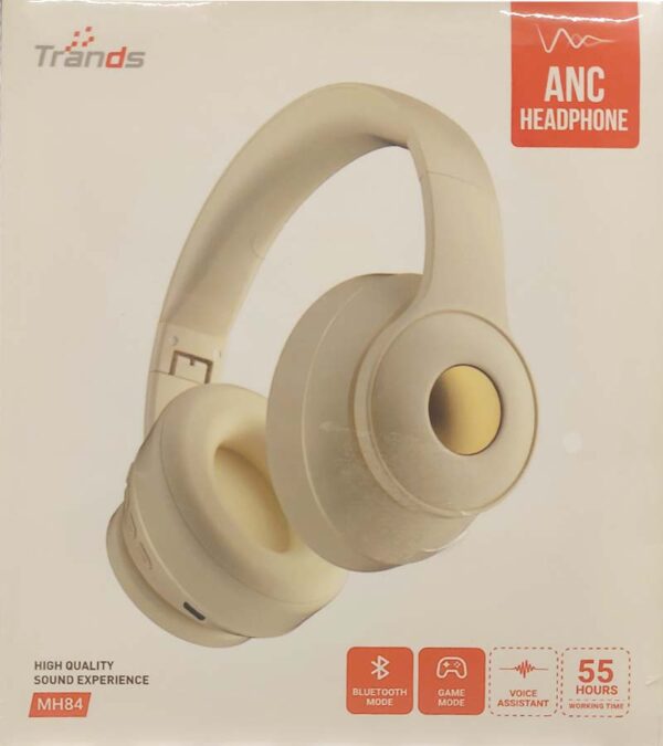 Trands MH84 ANC Wireless Headphone, Black: Active Noise Cancellation, High-Quality Sound, Comfortable Design - Image 2