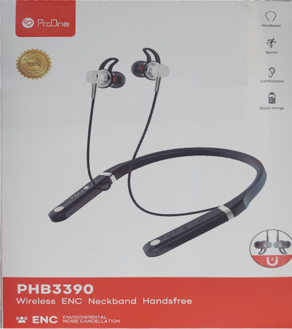 ProOne 100% Original Wireless ENC Neckband Handsfree is a high-quality, wireless earbud - Image 3