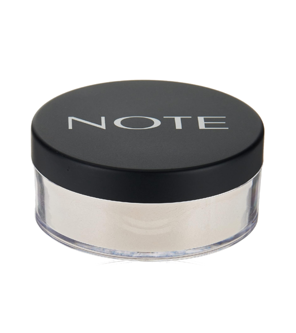 Note Loose Powder 02 - Light Beige is a lightweight, translucent setting powder that provides a matte finish.