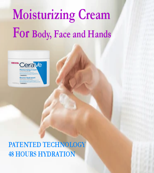 CeraVe Moisturizing Cream 454G hydrates and restores dry skin with hyaluronic acid. - Image 3