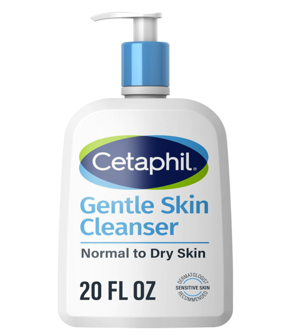 "Cetaphil Gentle Skin Cleanser, 473ml, Soap-Free, Niacinamide for Sensitive Skin"