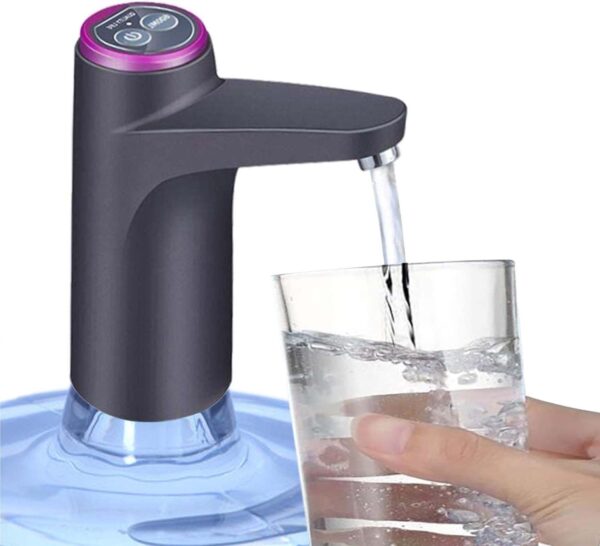 "Convenient 5-gallon water bottle pump, easy dispensing, portable, user-friendly design."