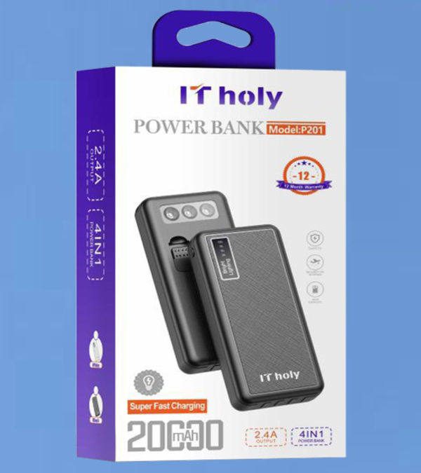 IT HOLY Power Bank High capacity power bank 4 In 1 Super Fast Charging 20,000mAh (1 Year Warranty) - Image 2