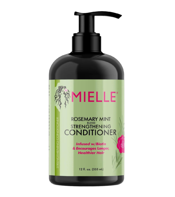 Mielle Rosemary Mint Strengthening Conditioner nourishes, detangles, and strengthens hair.355ml