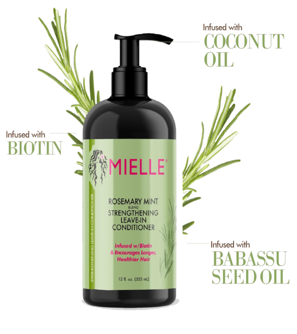 Mielle Rosemary Mint Strengthening Conditioner nourishes, detangles, and strengthens hair.355ml - Image 2