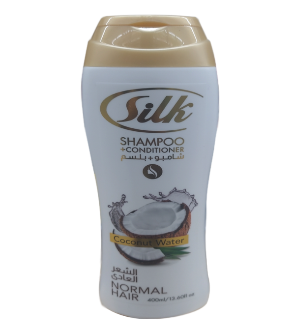 Silk Shampoo and Conditioner for normal hair, smooth, nourished, soft, shiny, healthy, moisturizing.