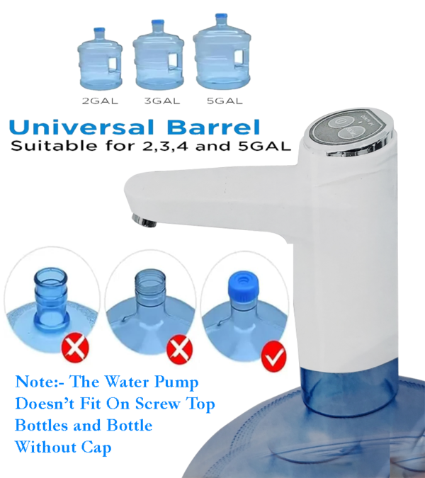 Portable USB water dispenser for 3-5 gallon bottles with automatic shutoff, assorted colors. - Image 3